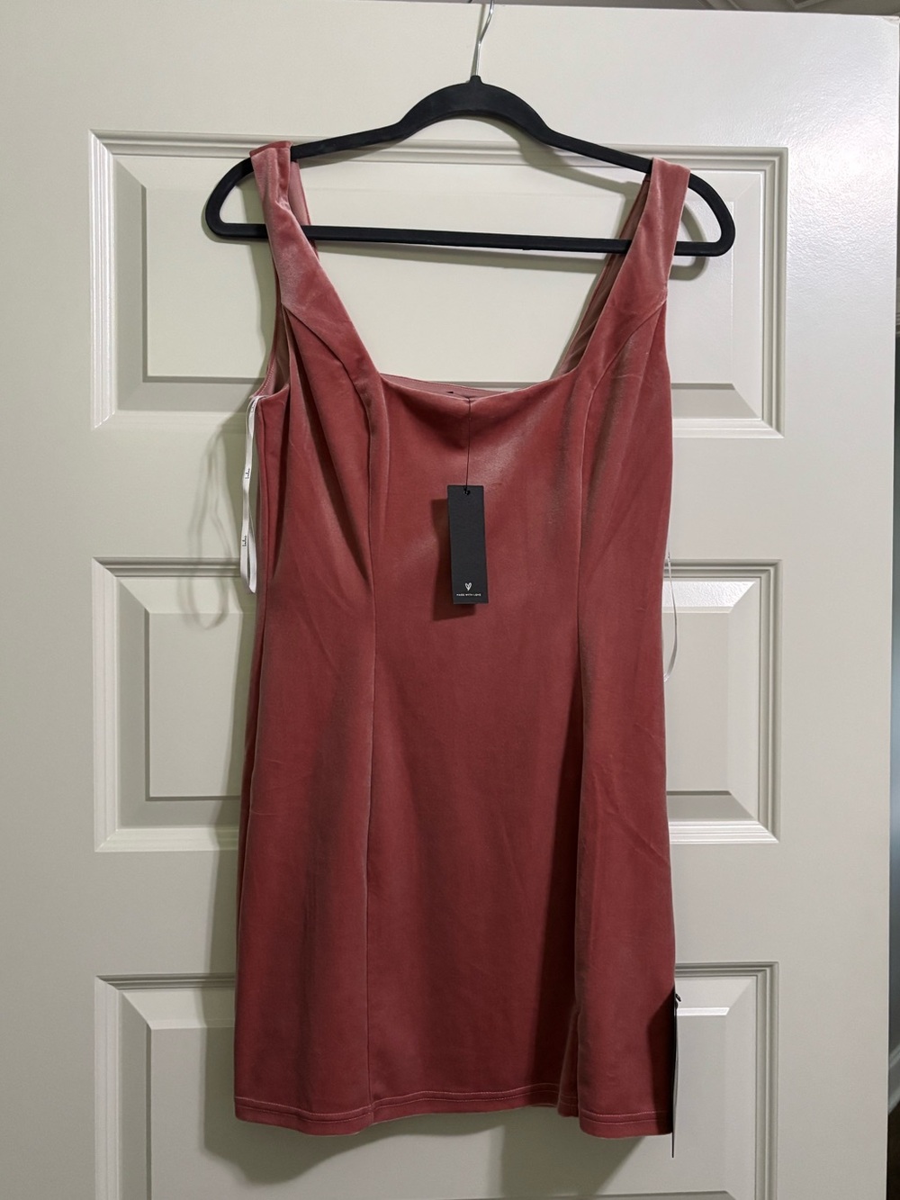 Lulu's Rose Mauve Square Neck Mini Dress